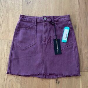 NWT Anthropologie Just Black Purple Denim Skirt with Raw Hem Size XS